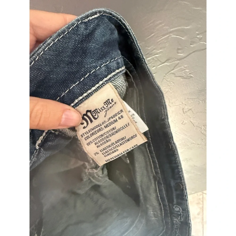 Miss Me Y2k Blue Embellished Bermuda Shorts Medium Wash JP5001CR Size 29